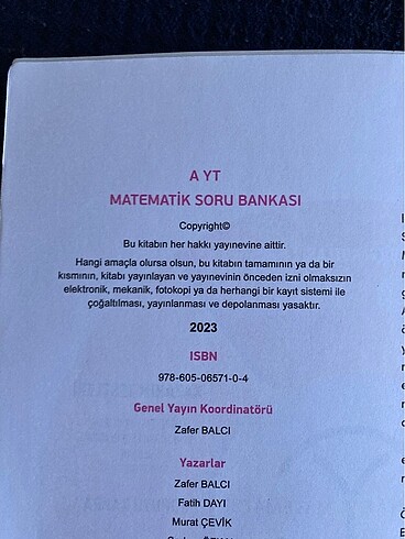 Orijinal matematik ayt soru bankası