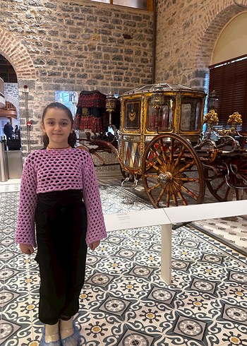 Mor Örgü Kadın Triko Crop Kazak - Görsel 3