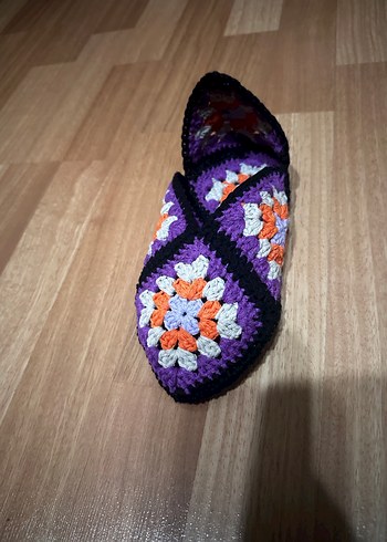 Renkli Nakışlı Örgü Kadın patik - Görsel 2