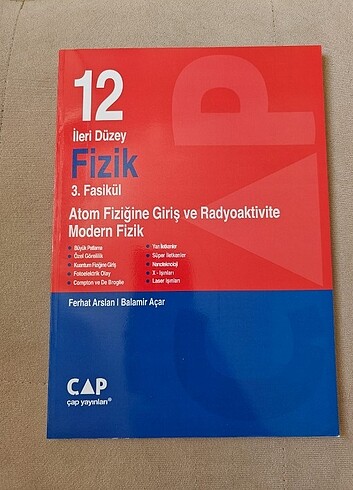 12.SINIF FİZİK ÇAP YAYINLARI FASİKÜL