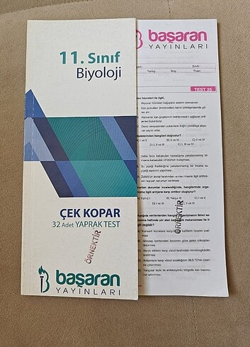 11.SINIF BİYOLOJİ BAŞARAN YAYINLARI YAPRAKTEST