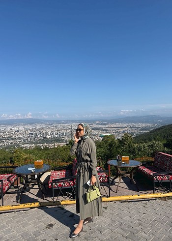 m Beden Haki renk etekli takım
