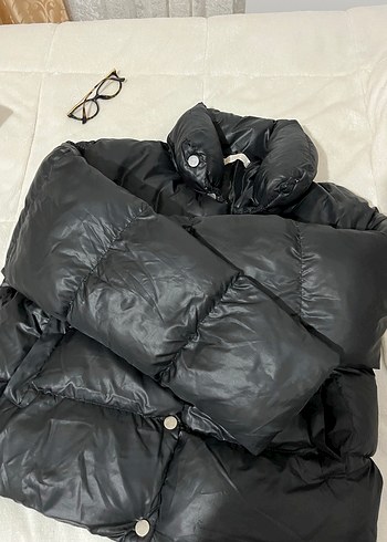 xl Beden siyah Renk Düğmeli Siyah Uzun Kadın Kışlık Mont