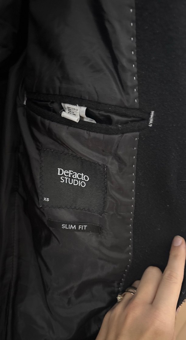 Düğmeli Siyah Erkek kale kaban - Görsel 2