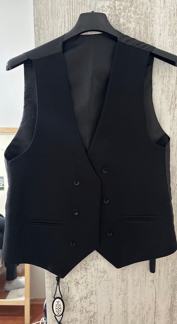 Erkek Siyah Düğmeli Ofis Takım Elbise - Görsel 3