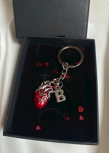 Kalp detay notlu kişiye özel anahtarlık - Görsel 3