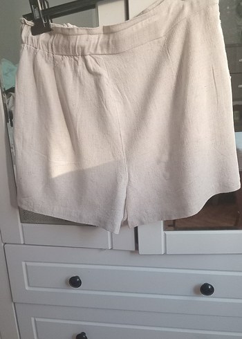 Bej Keten Şort - Görsel 7