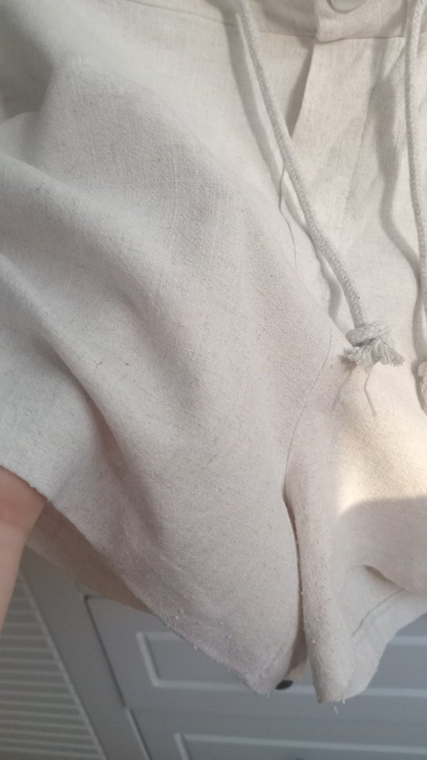 Bej Keten Şort - Görsel 4