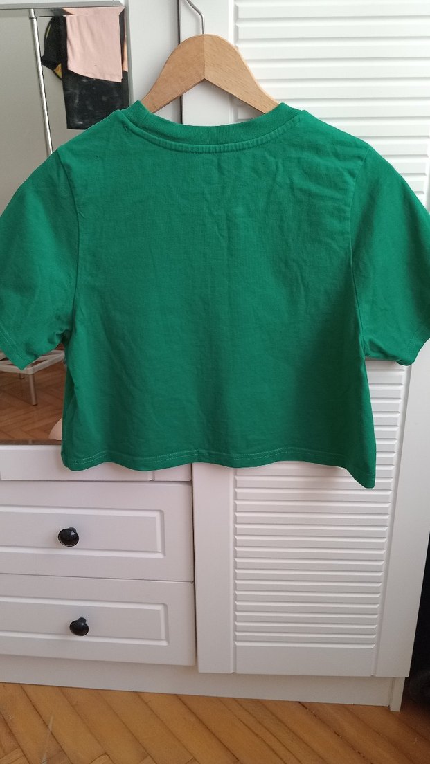 Yeşil Kısa Kollu Pamuklu Tişört - Görsel 4