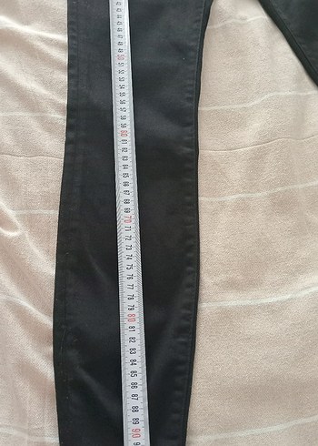 Düğmeli Siyah Kadın Denim Pantolon - Görsel 6