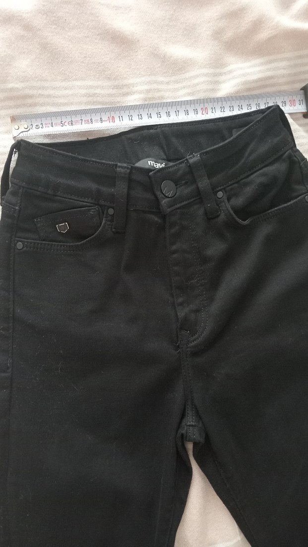 Düğmeli Siyah Kadın Denim Pantolon - Görsel 4