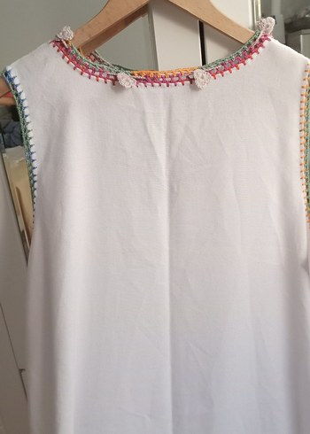 Boncuk İşlemeli Uzun Bohem Hamile Tuniği - Görsel 7