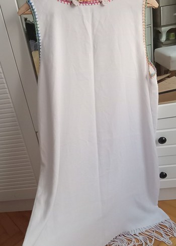 Boncuk İşlemeli Uzun Bohem Hamile Tuniği - Görsel 6