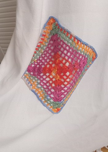 Boncuk İşlemeli Uzun Bohem Hamile Tuniği - Görsel 5