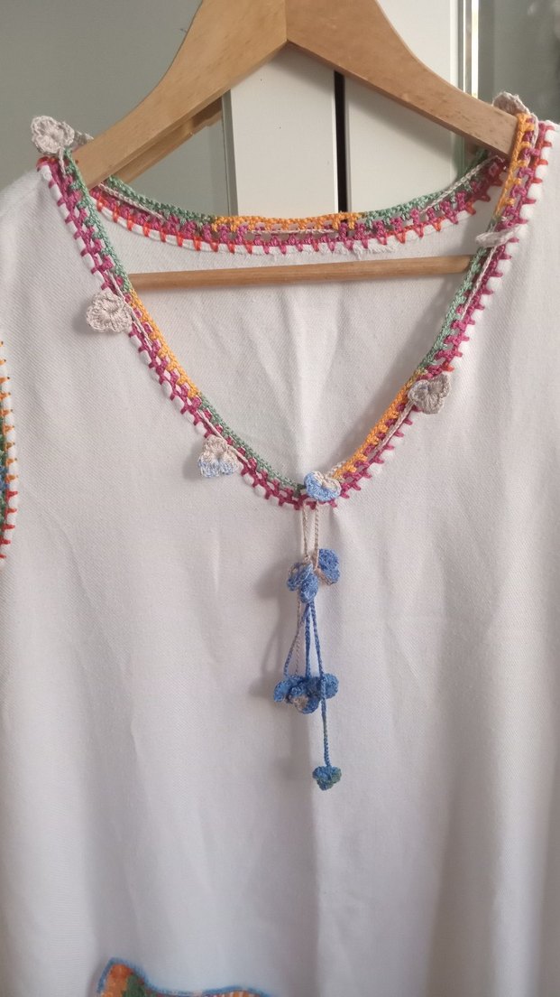 Boncuk İşlemeli Uzun Bohem Hamile Tuniği - Görsel 2