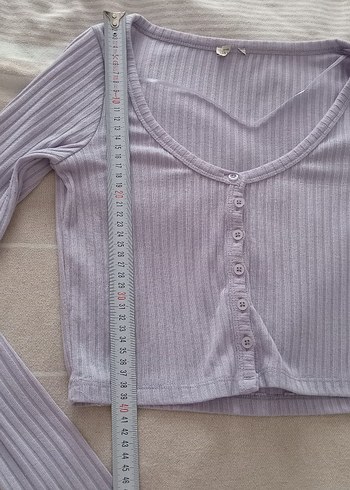 Düğmeli Mor Kız Çocuk Uzun Kollu Hırka - Görsel 7