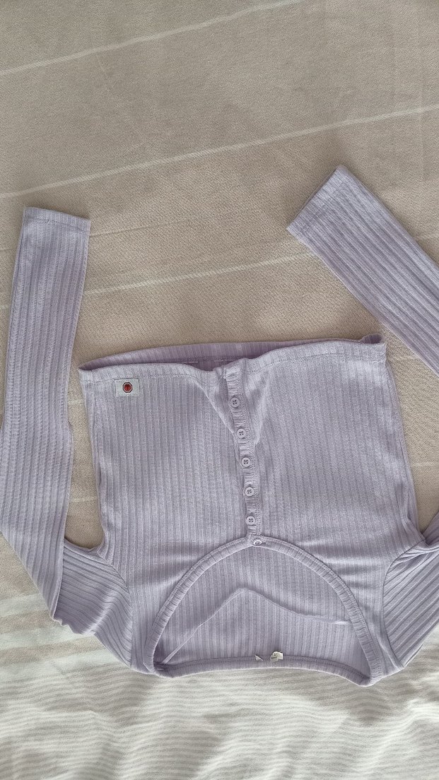 Düğmeli Mor Kız Çocuk Uzun Kollu Hırka - Görsel 5