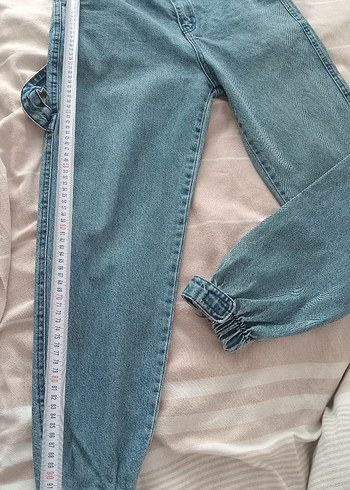Mavi Beli Kemerli Rahat Kesim Denim Pantolon - Görsel 9