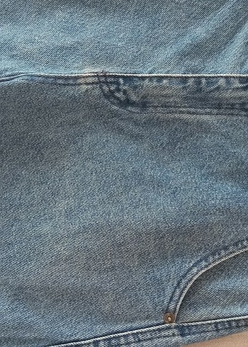 Mavi Beli Kemerli Rahat Kesim Denim Pantolon - Görsel 8