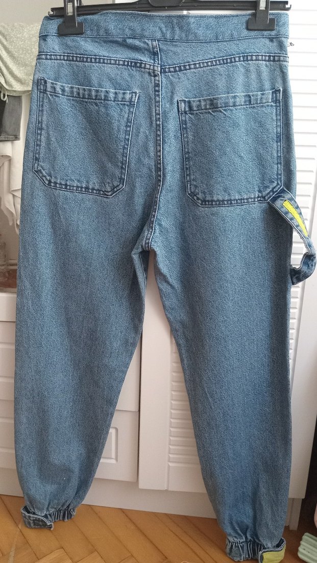 Mavi Beli Kemerli Rahat Kesim Denim Pantolon - Görsel 3