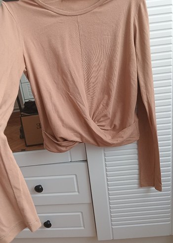 Bej Uzun Kollu Salaş Bluz - Görsel 5