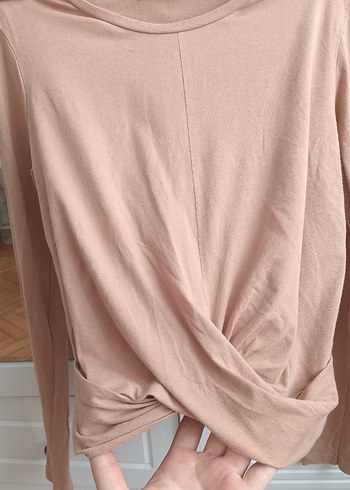 Bej Uzun Kollu Salaş Bluz - Görsel 3