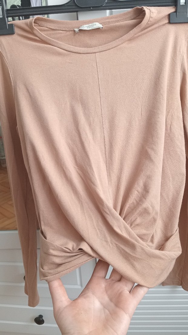 Bej Uzun Kollu Salaş Bluz - Görsel 3