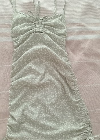 Gri Bohem Uzun Kolsuz Keten Elbise - Görsel 6