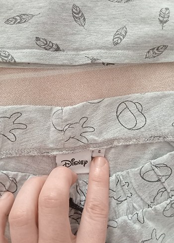s Beden gri Renk Gri Yaprak Desenli Kısa Kollu Kadın Pijama Takımı