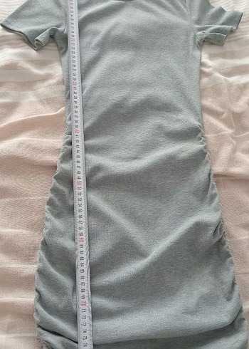 Gri Kısa Kollu  Midi Elbise - Görsel 9