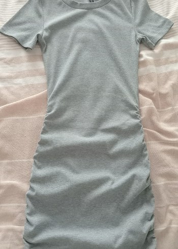 Gri Kısa Kollu  Midi Elbise - Görsel 12