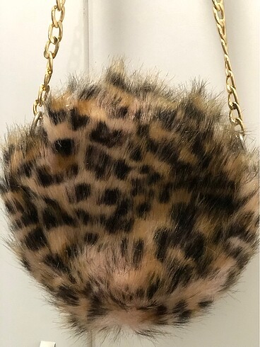 Leopar Pelüş askılı Çapraz çanta