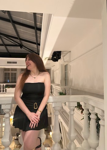 Siyah Straplez Gotik Midi Mezuniyet Elbisesi - Görsel 4