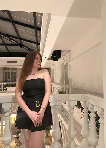 Siyah Straplez Gotik Midi Mezuniyet Elbisesi - Görsel 3