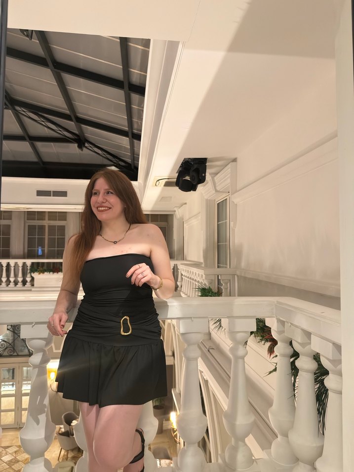 Siyah Straplez Gotik Midi Mezuniyet Elbisesi - Görsel 2