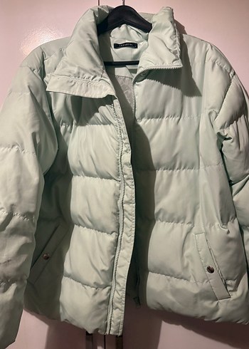 Gri Kadın Midi Boy Düğmeli Mont - Görsel 3