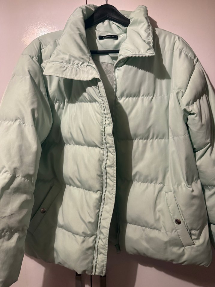 Gri Kadın Midi Boy Düğmeli Mont - Görsel 3