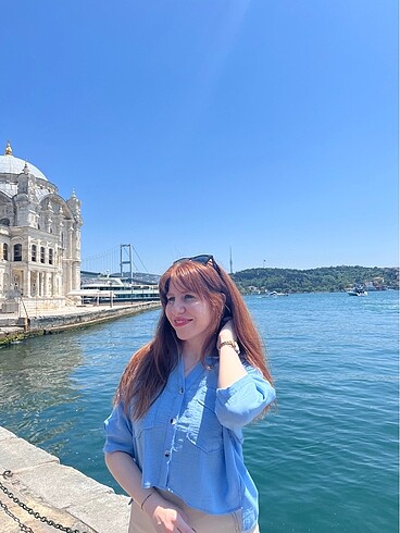 Mavi kısa kollu gömlek - Görsel 5