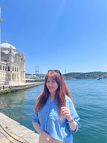 Mavi kısa kollu gömlek - Görsel 6