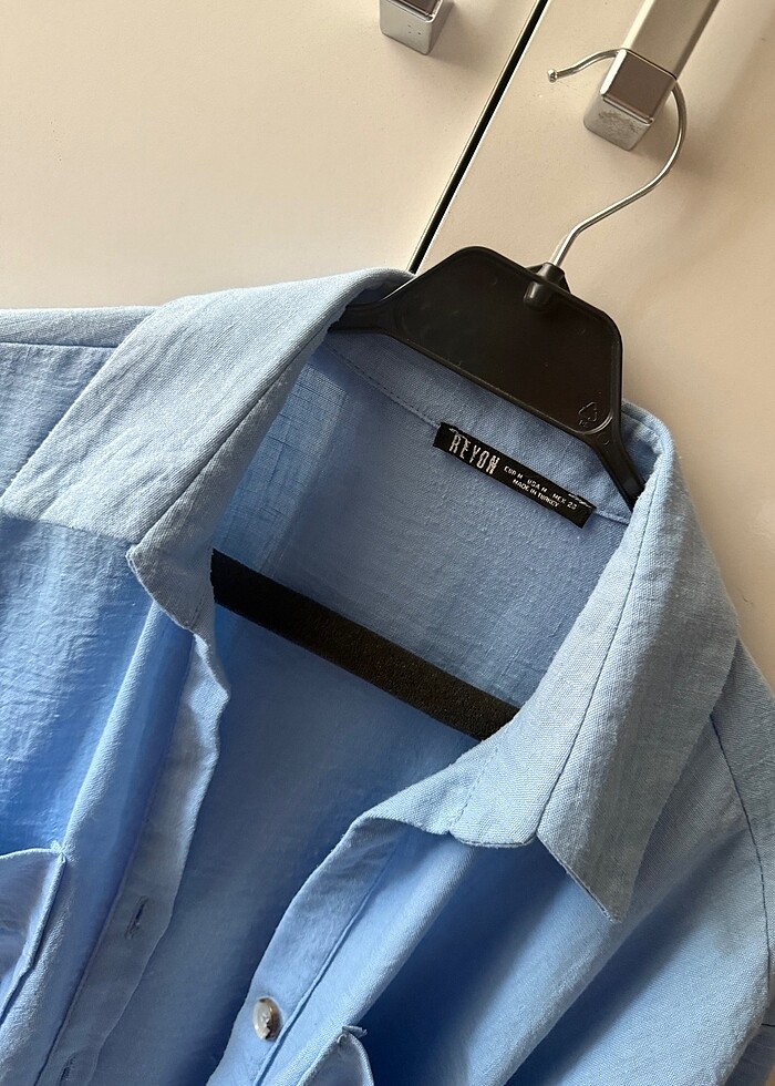 Mavi kısa kollu gömlek - Görsel 2