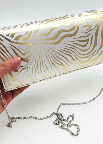 Zebra Desenli Zincir Detaylı Kadın Çanta