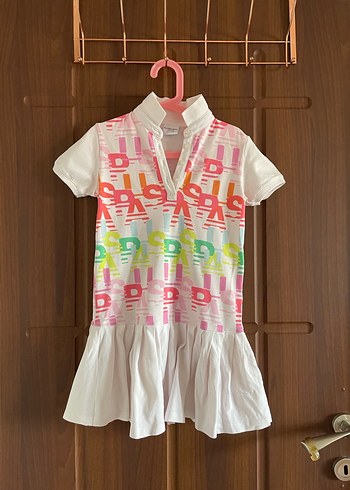 Renkli Baskılı Kısa Kollu Kız Elbise - Görsel 2