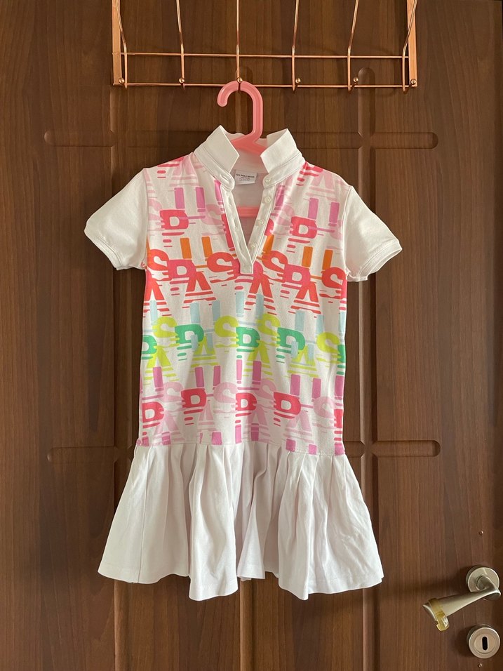 Renkli Baskılı Kısa Kollu Kız Elbise - Görsel 2