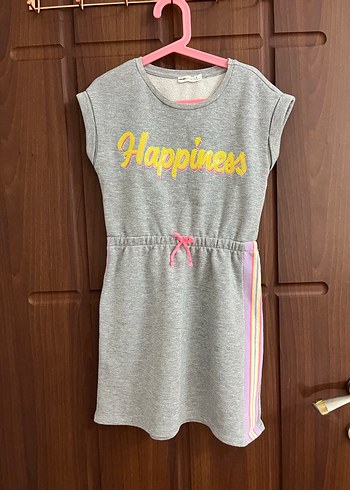 Kız Çocuk Gri Kolsuz Beli Bağcıklı Elbise - Görsel 4