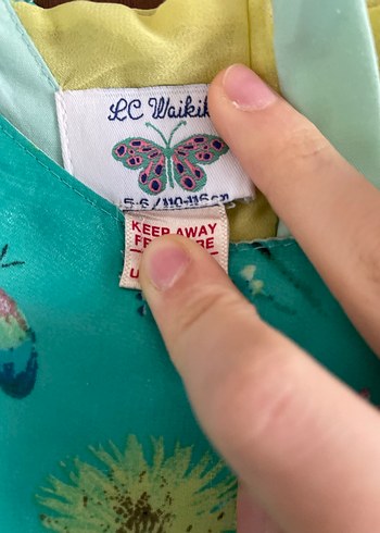 Kolsuz Turkuaz Çiçekli Kız Elbisesi - Görsel 3