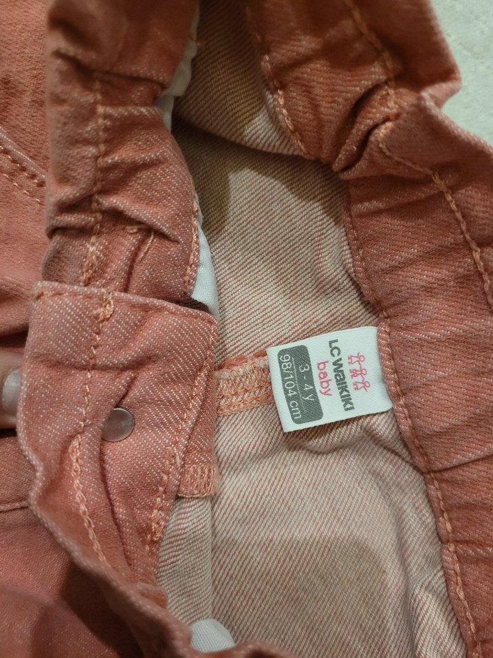 Kız Çocuk Pembe Jean Pantolon - Görsel 3