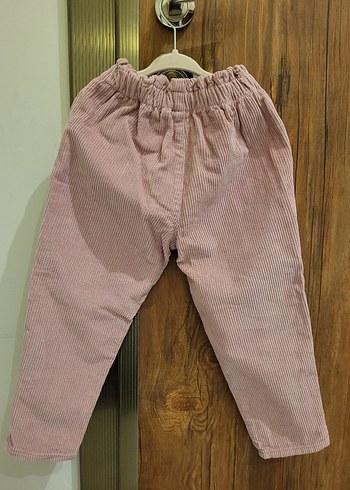Kız Çocuk Pembe Kadife Pantolon - Görsel 2