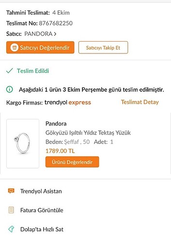 Pandora Gökyüzü ışıltılı tektaş