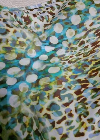 Boncuk Detaylı Turkuaz Desenli Kadın Mayo - Görsel 8