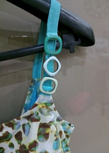 Boncuk Detaylı Turkuaz Desenli Kadın Mayo - Görsel 2